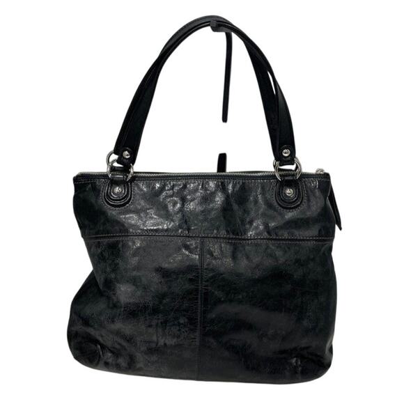 Coach Poppy Glam Large Black Leather Bag with Charms A1294-19002 - Picture 2 of 10